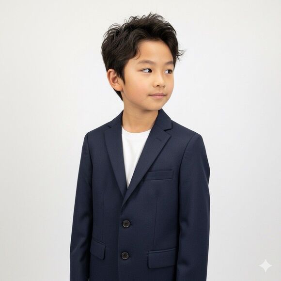 Lauren Ralph Lauren Boys Navy Blue Suit Jacket Blazer 8R Church Wedding Formal - Picture 1 of 15